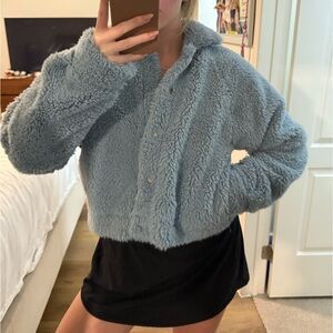 Light blue fuzzy jacket